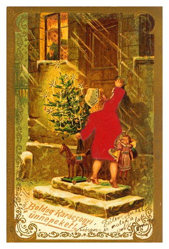 012-Tarjeta de Navidad Hungria 1896-Taringa