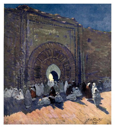 021-Una puerta de entrada en la ciudad de Marrakesh-Morocco 1904- Ilustraciones de A.S. Forrest