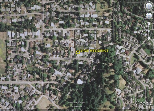 location of Sage residence (by: Google Earth)