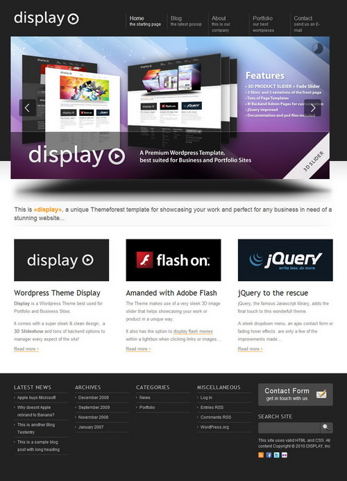 Display 3 in 1   Business & Portfolio Wordpress
