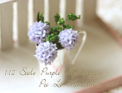 Dollhouse Miniature 1/12 Scale Purple Hydrangeas