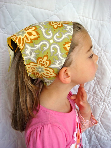 head scarf patterns. reversible head scarf (yellow