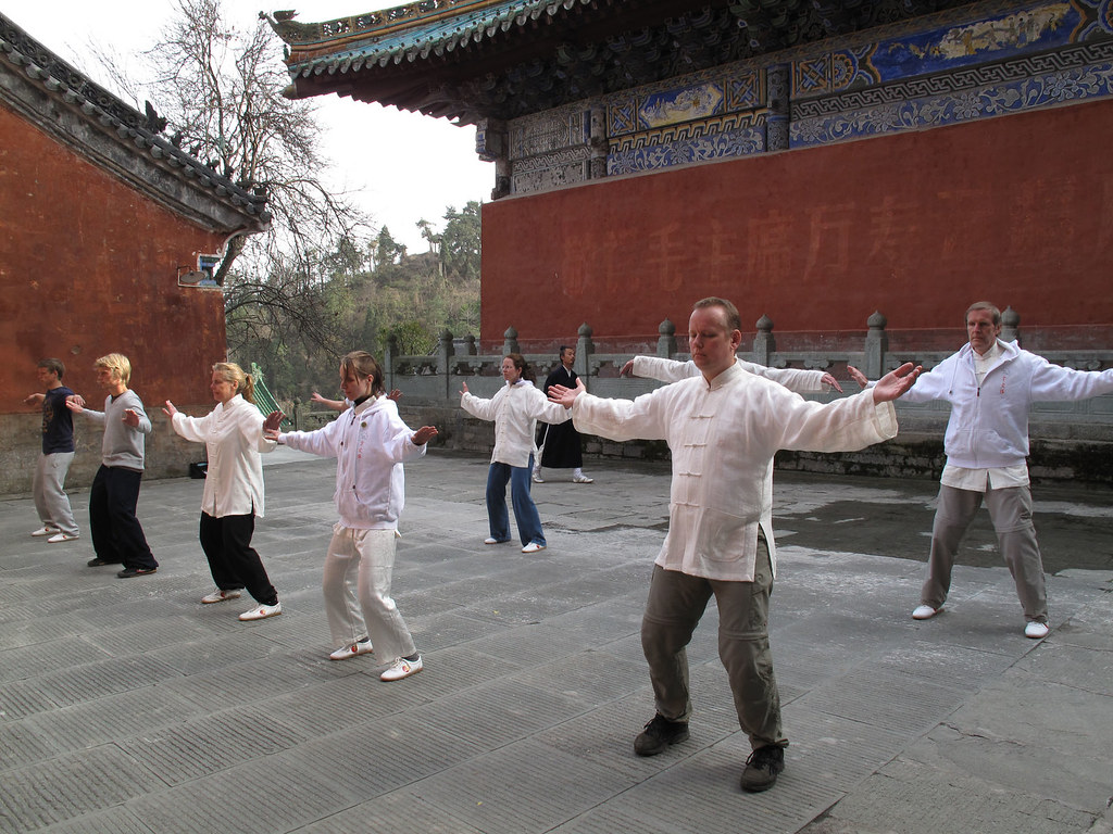 Qigong practice at The Purple Temple in Wudang
