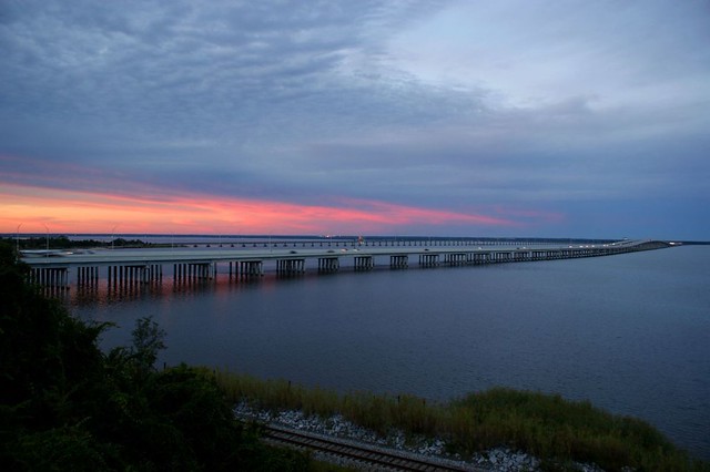 Escambia Bay Bridge-Pensacola. The Escambia River empties into the Gulf a 