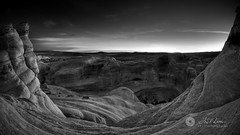 Sunrise at Arches in B/W
