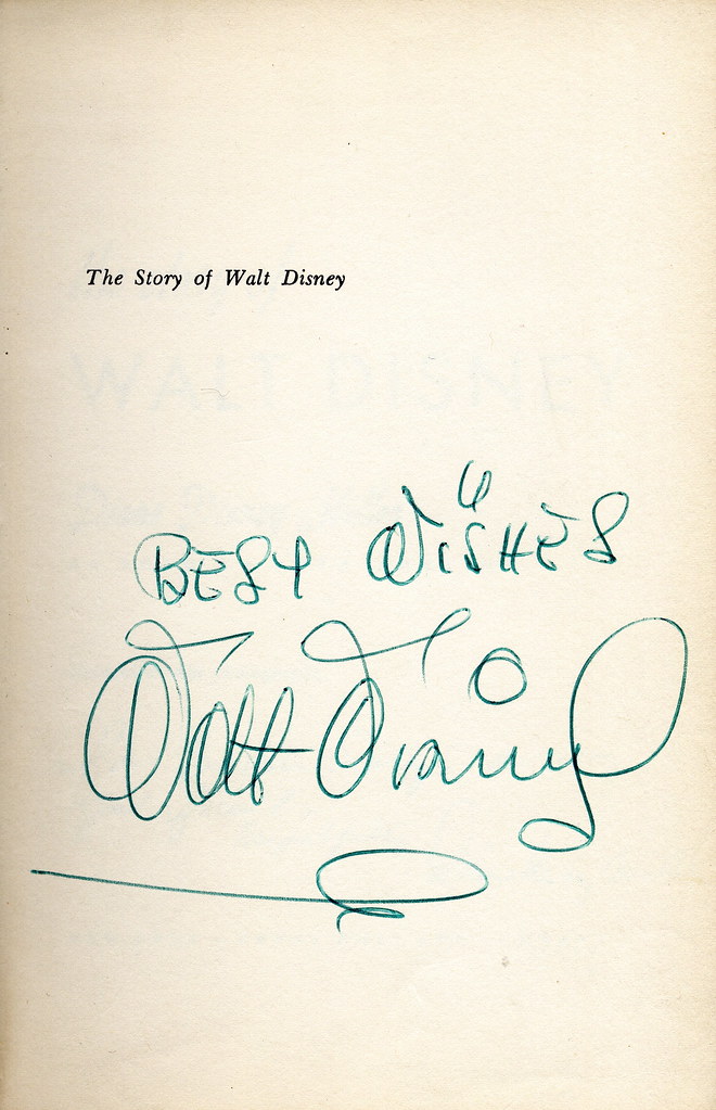 Disney Biography (US edition), autographed by Walt Disney