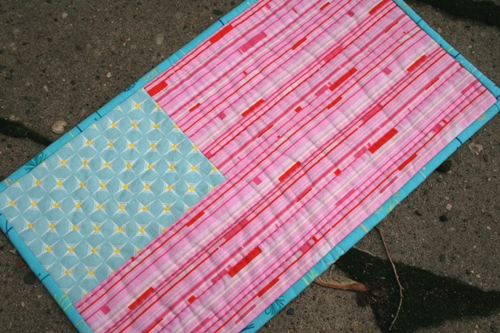 american flag mini quilt
