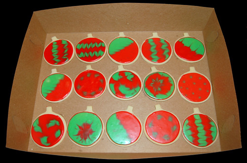 holiday glace sugar cookies red and green
