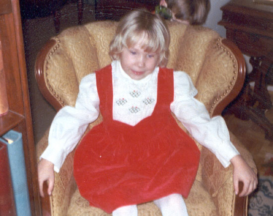 Alyce in Her Red Velvet Dress (Click to enlarge)