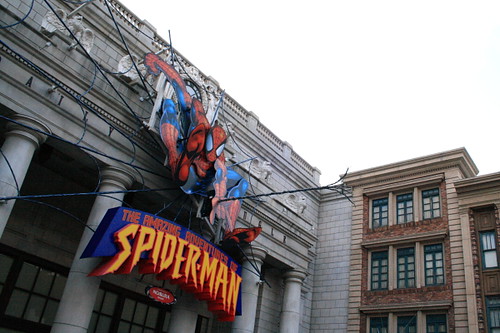 spiderman 3d ride. The 3D cartoon merged ride was