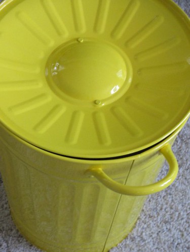 yellow mini trash can