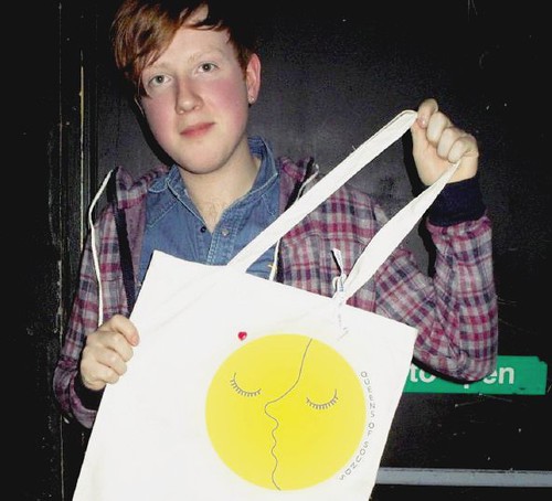 Alex Trimble from Two Door Cinema Club with QOS Love Moon Bag!