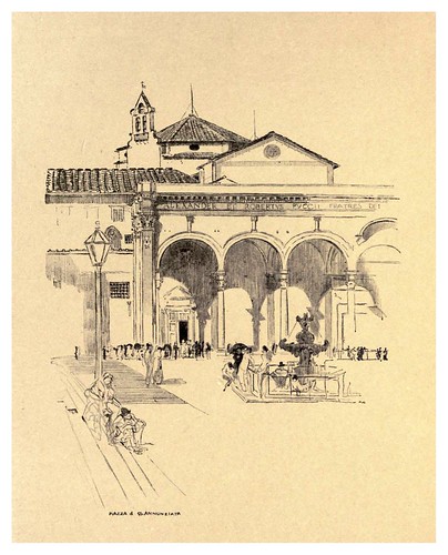 012-Plaza de Santa Annunziata-Florence  a sketch book (1914)- Richards Fred