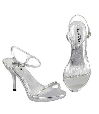 Silver bridal shoes sexy high heel