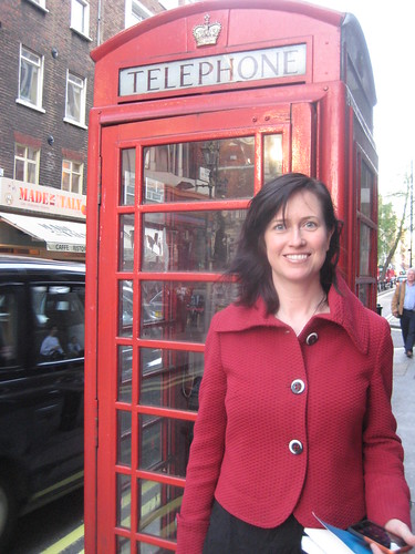 shannon by a telephone booth