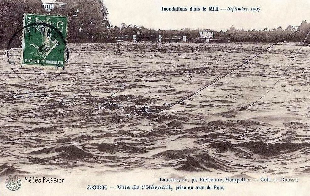 crue de l'Hérault à Agde en septembre 1907