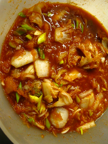 kimchi with pear, apple, onion