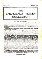 Emergency Money Collector Summer 1948