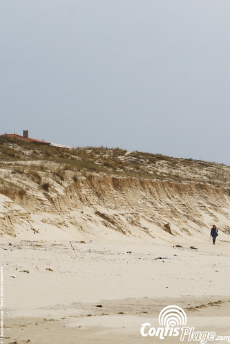 Contis-Plage : érosion de la dune Nord à Contis