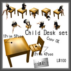 =random kitten=Child Desk set