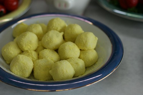Handmade rice cakes made by Hazel's great grandmother for her Dol