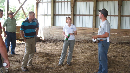 Participants of the BFRDP-funded KyFarmStart program in Kentucky listen to their instructor during an on-farm demonstration field day.