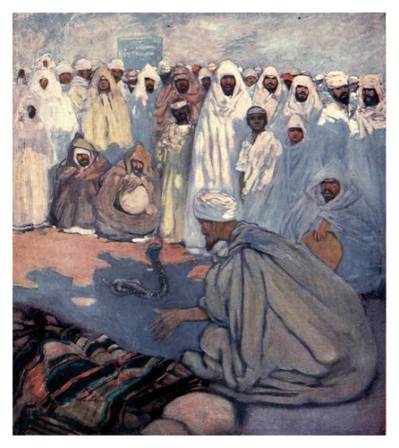 040-Encantador de serpientes en Marruecos-Morocco 1904- Ilustraciones de A.S. Forrest