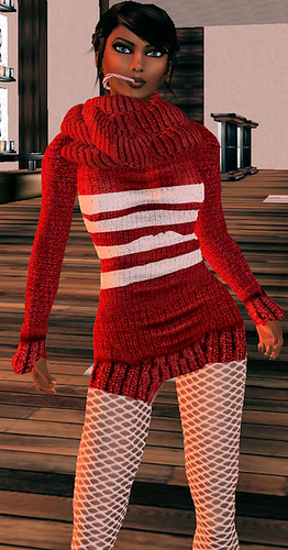 69L Wednesday Stellar red sweater dress