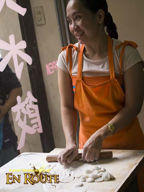 Preparing dough for Dong Bei Dumplings