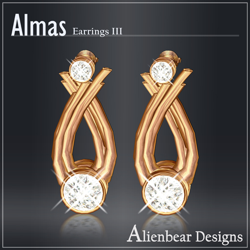 Almas gold earrings III white