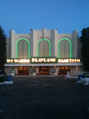 Playland Ice Casino. Rye Playland Ice Casino is one of the most beautiful little arenas I've visited in a long time. I worked a Manhattanville - Utica game here on Friday night.