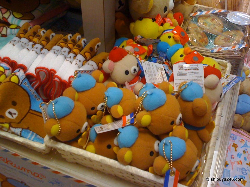 Tiny Rilakkuma plushes all waiting for someone to come and pick them up.