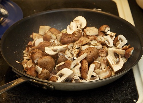 Cooking Mushrooms and Bacon