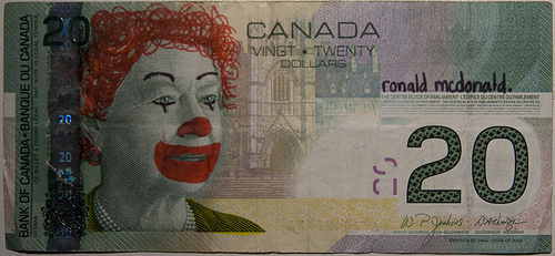 Flickr Defaced Currency Ronald McDonald
