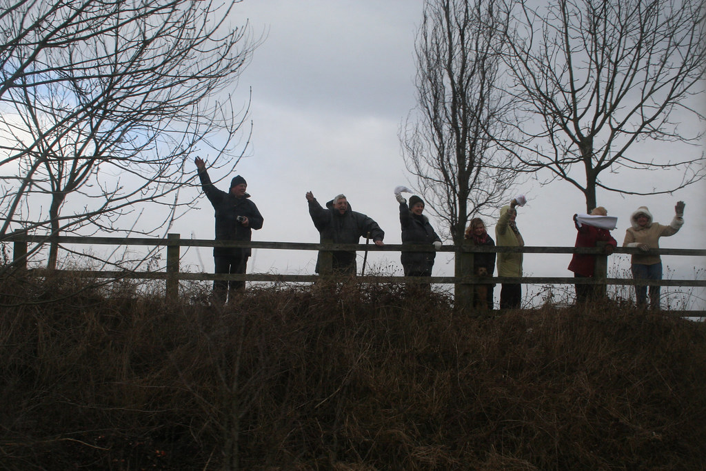 Wellwishers at the lineside