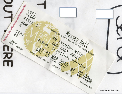 Our Lady Peace Concert Ticket at Massey Hall