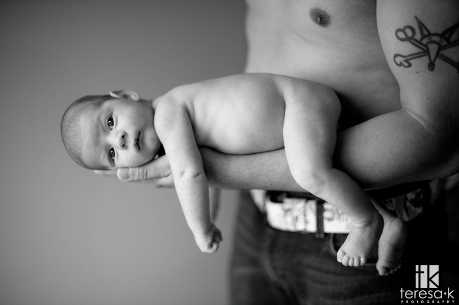 Noah's baby portraits, Folsom newborn photographer, Teresa K photography, black and white newborn baby portraits