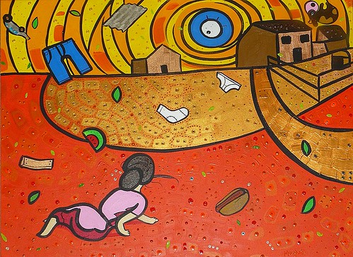 The eye of the hurricane (paint version) / el ojo del huracan (Version pintura) by Parodias de Pinturas Famosas