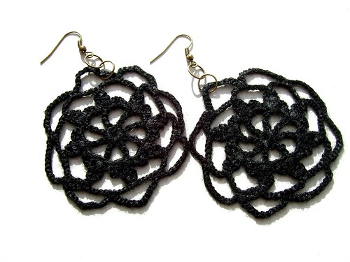 crocheted doily earrings