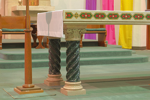 Immaculate Conception Roman Catholic Church, in Maplewood, Missouri, USA - altar detail
