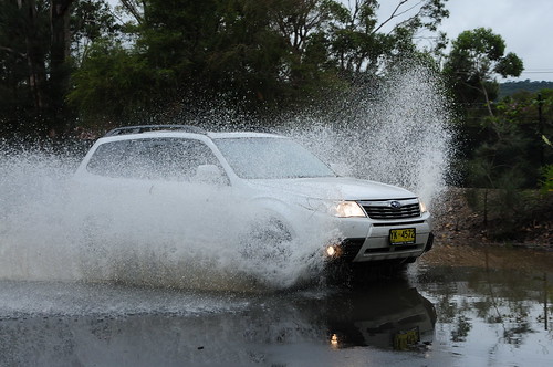 Yvonne's Forester gets wet