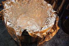 line with foil and butter