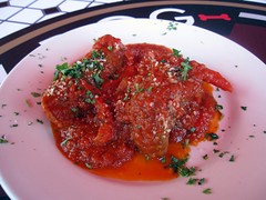 thisrty dog tavern - italian sausage with peppers in a marinara sauce