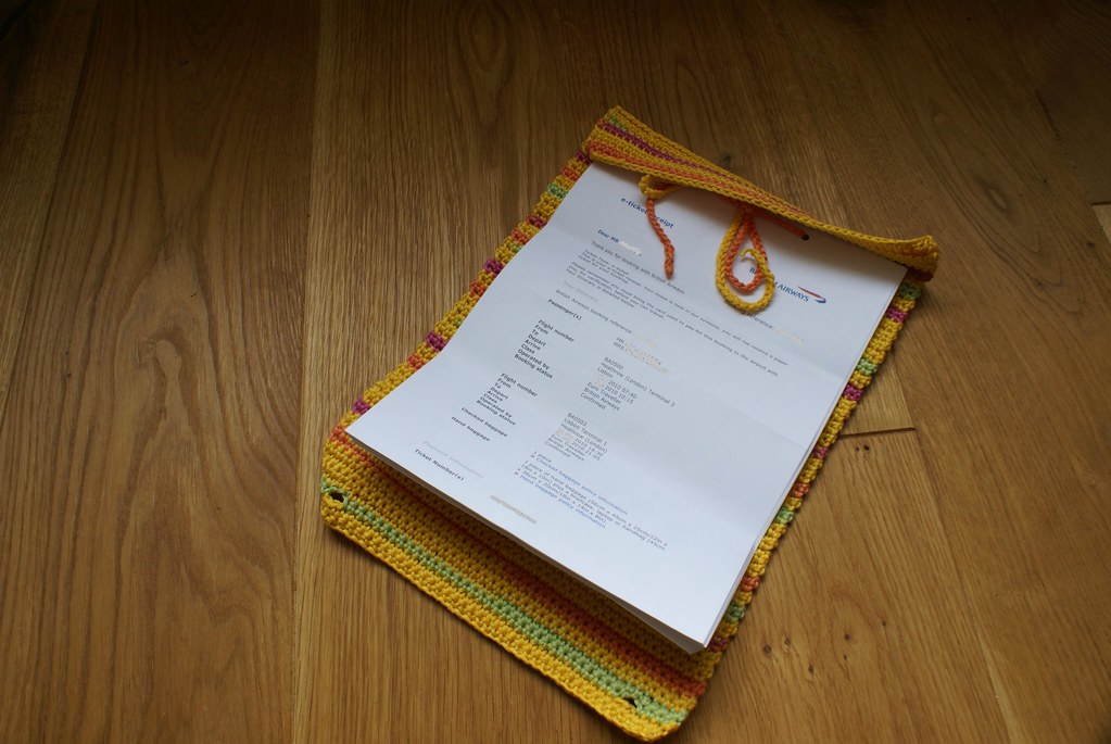 Crochet document holder