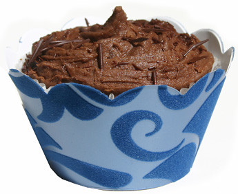 Blue Damask Cupcake Wrap