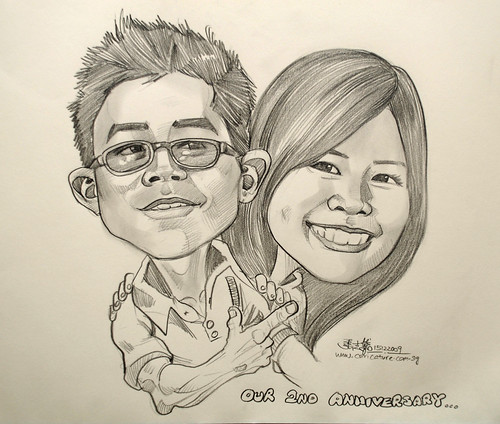couple caricatures in pencil 151209