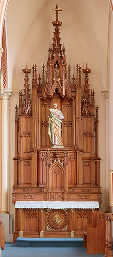 Saint Francis of Assisi Roman Catholic Church, in Aviston, Illinois, USA - altar of Saint Joseph