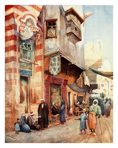 028-Una escena callejera en el Cairo-Cairo, Jerusalem, and Damascus..1907- Margoliouth D. S.
