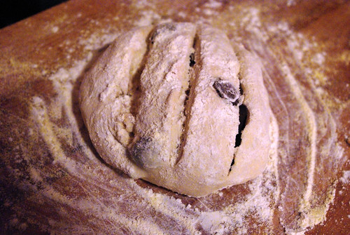 Olive bread dough