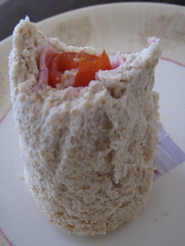 Ham and Tomato Bread Rollwich thing